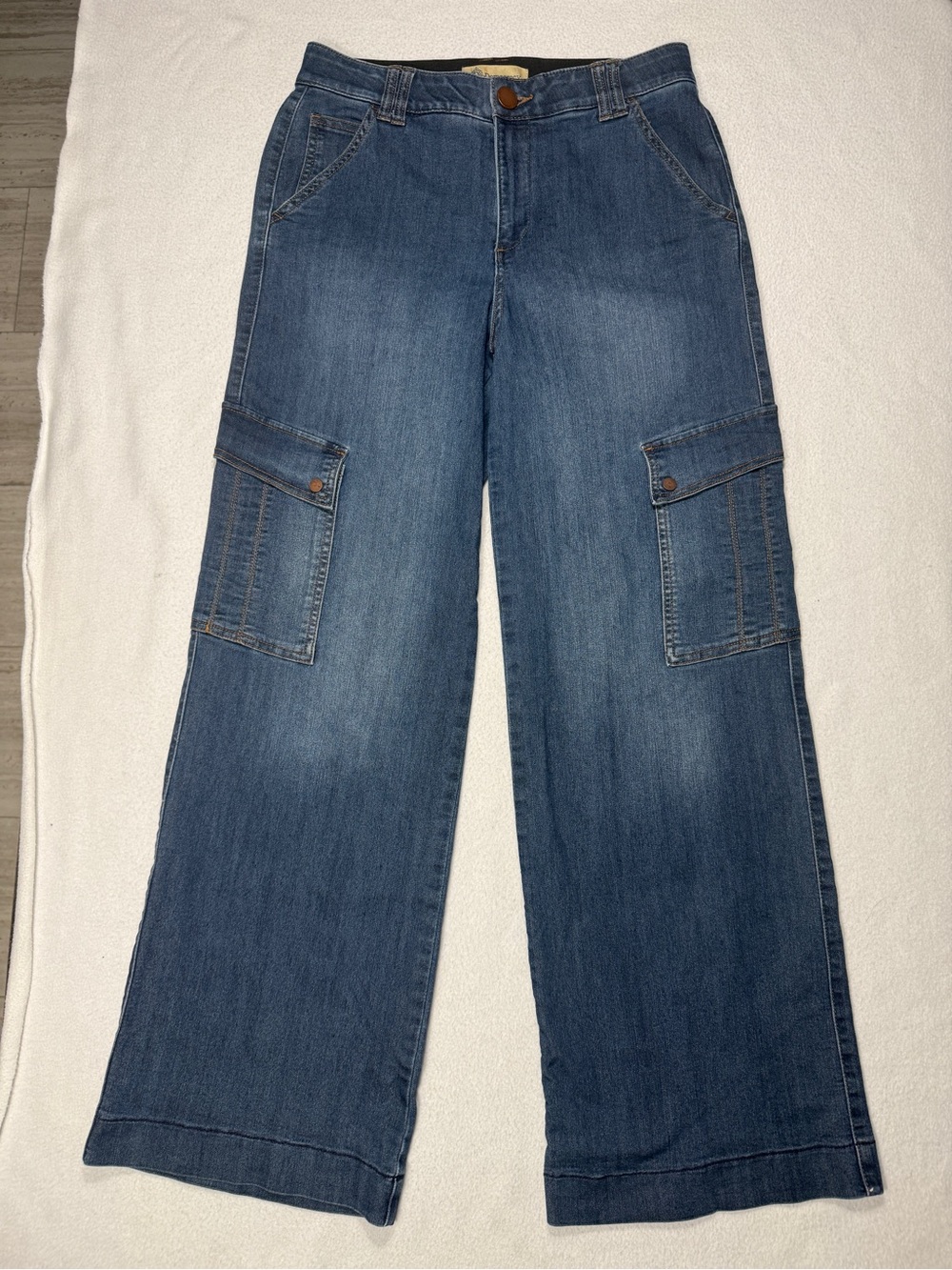 Democracy "Ab Technology" Wide-Leg Cargo Jeans Size 8 #2639 - Picture 2 of 9